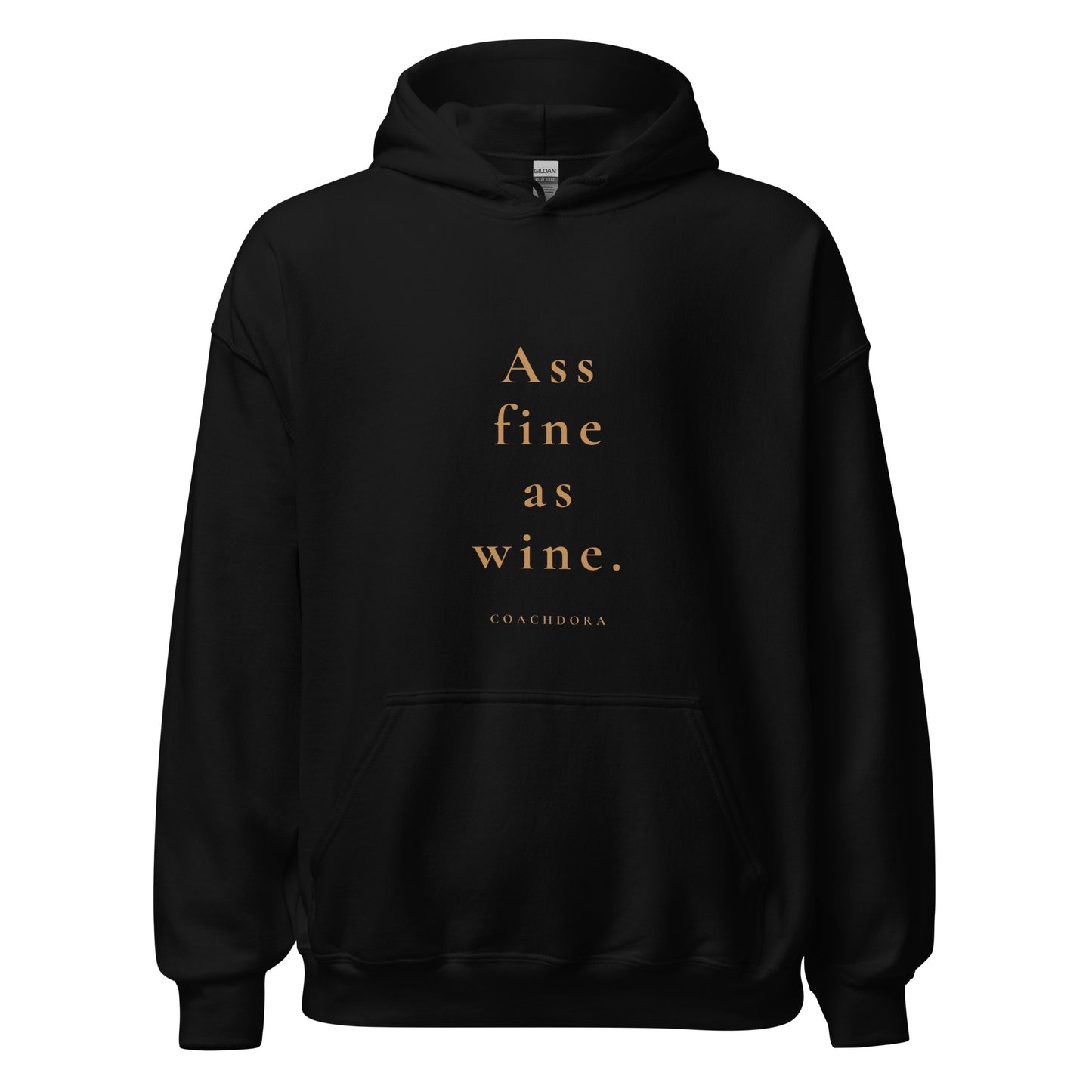 ASS FINE AS WINE HOODIE SVART MED GULD