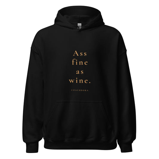 ASS FINE AS WINE HOODIE SVART MED GULD