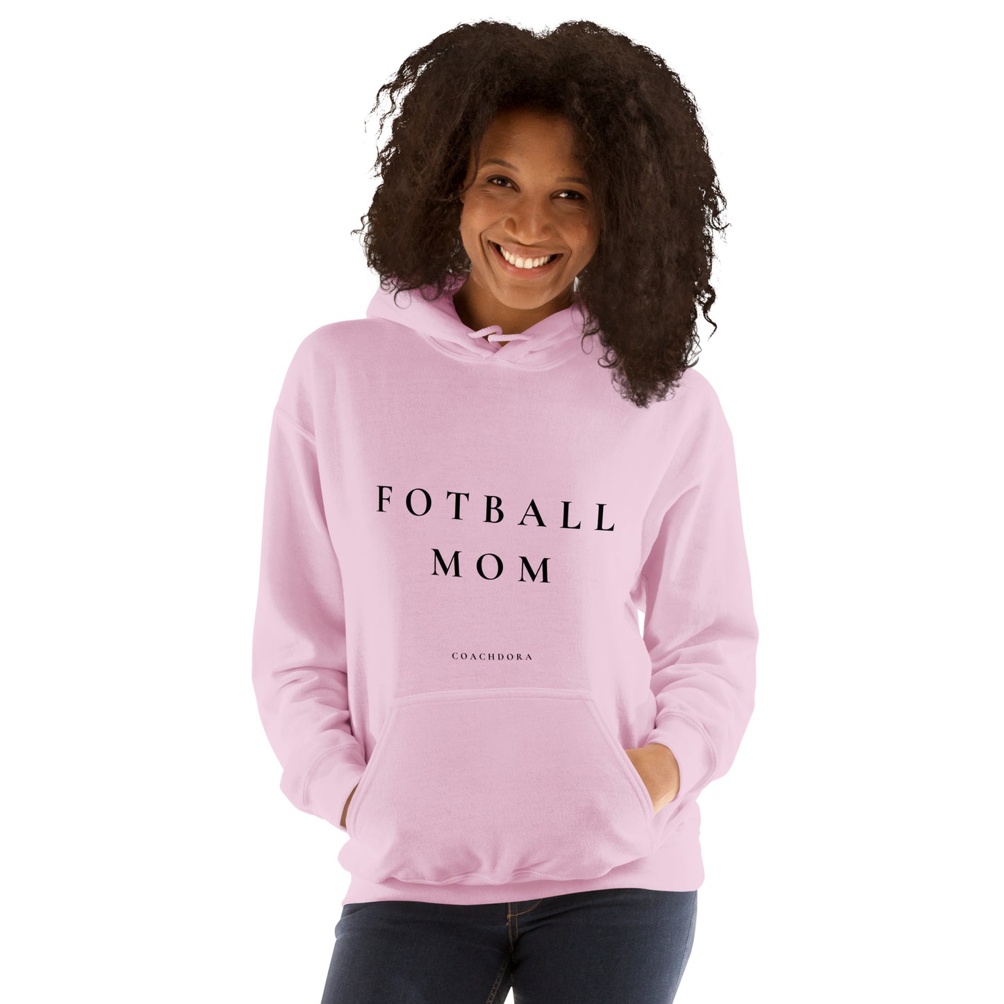 FOTBALL MOM HOODIE ROSA MED SVART