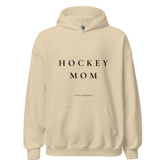 HOCKEY MOM HOODIE BEIGE MED SVART