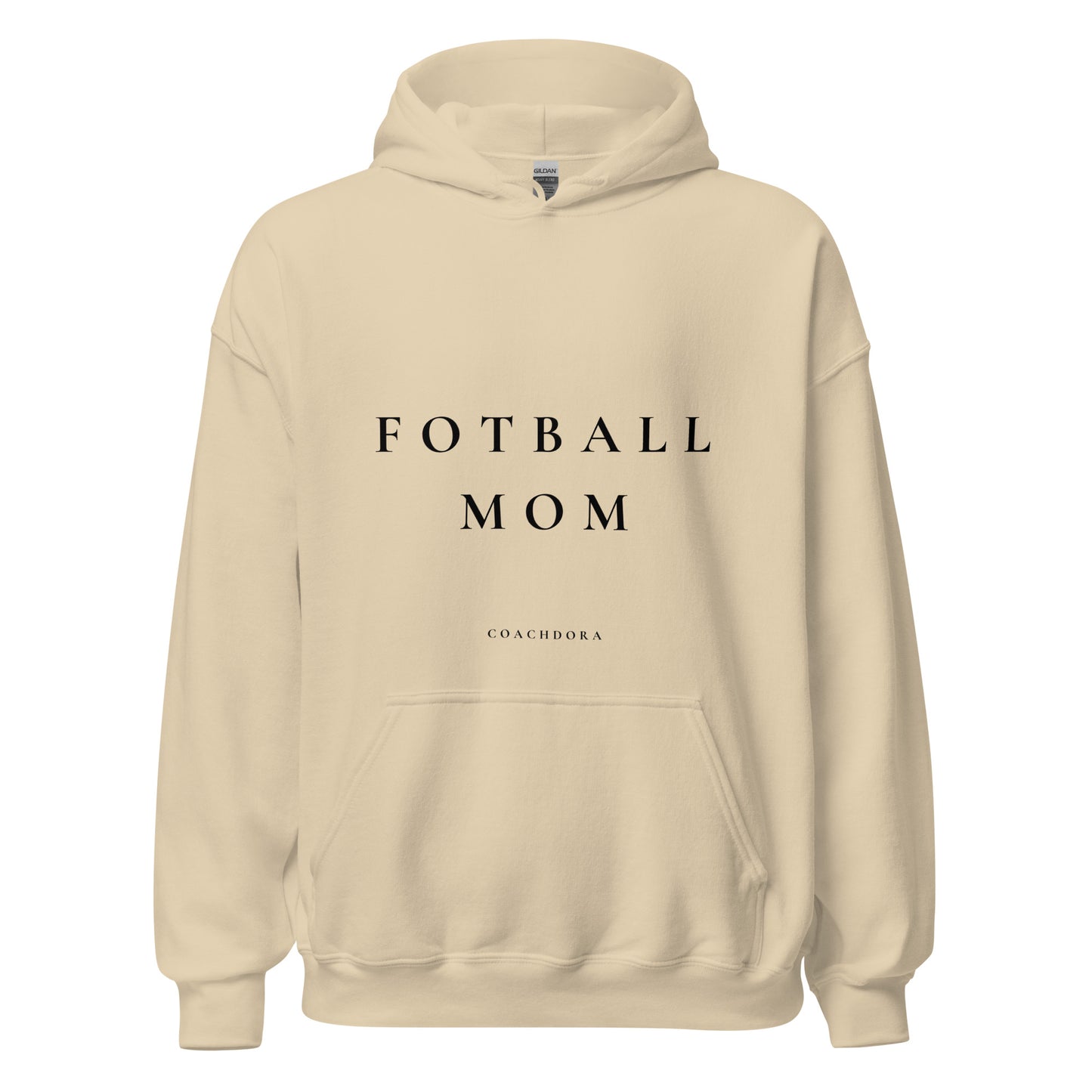 FOTBALL MOM HOODIE BEIGE MED SVART