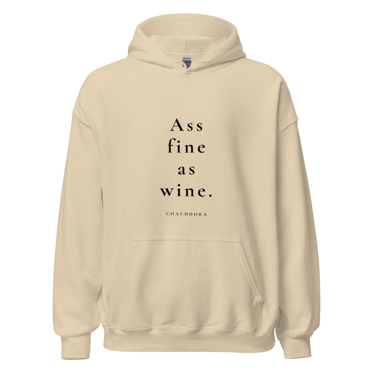 ASS FINE AS WINE HOODIE BEIGE MED SVART
