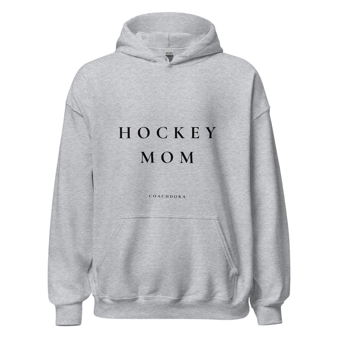 HOCKEY MOM HOODIE GRÅ MED SVART