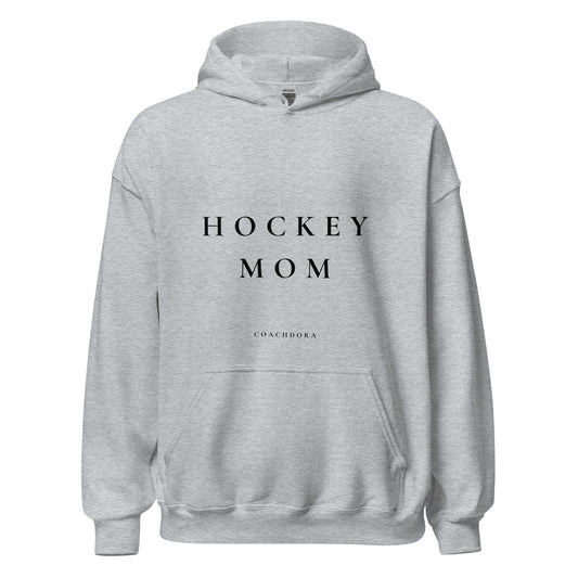 HOCKEY MOM HOODIE GRÅ MED SVART