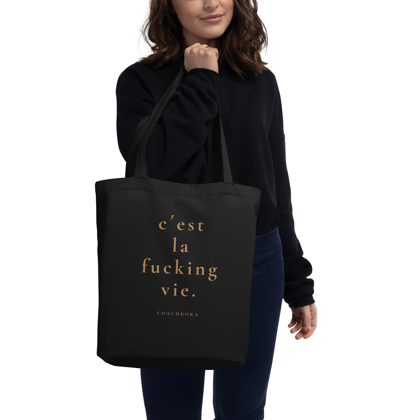 TYGPÅSE CÉST LA VIE SVART/GULD