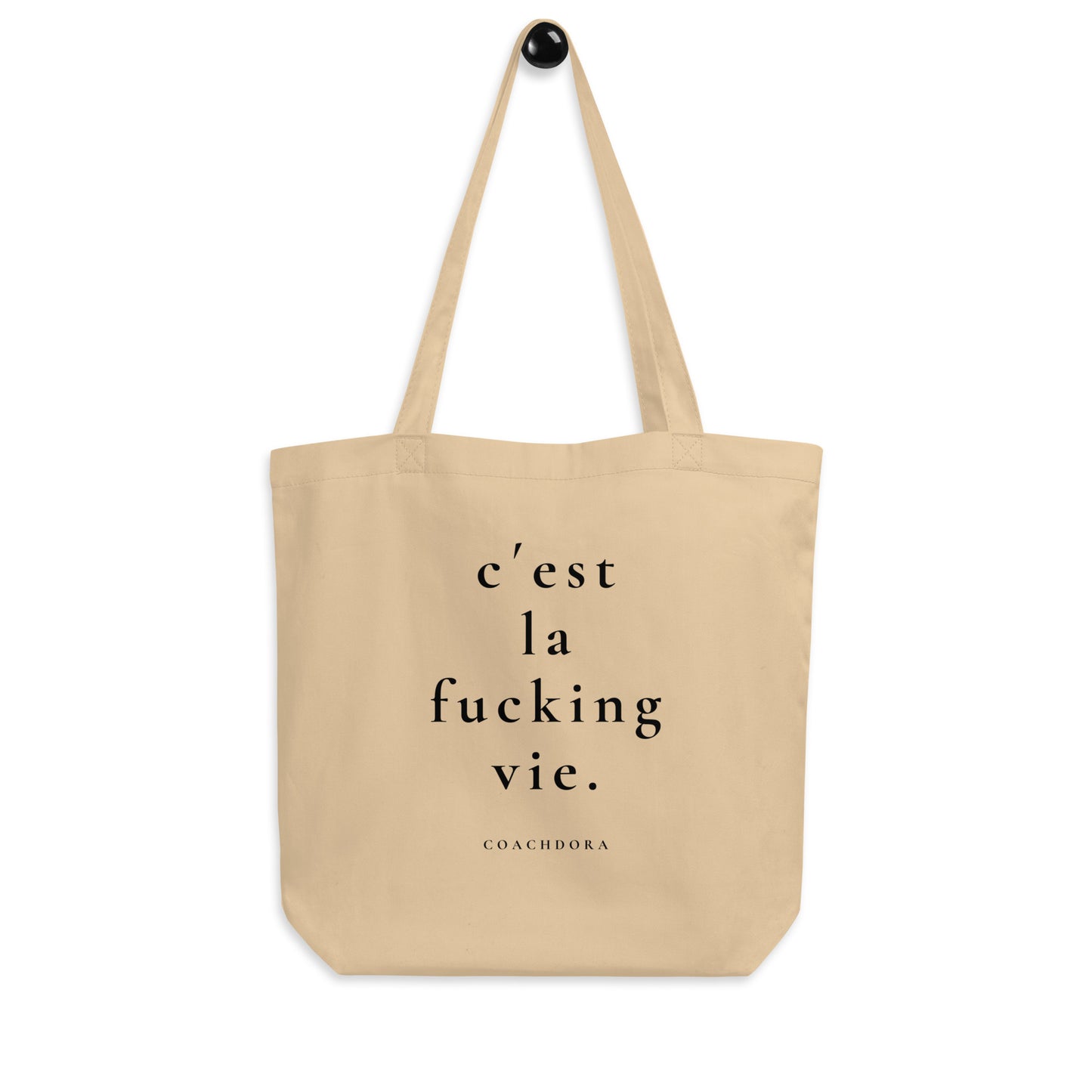 TYGPÅSE CÉST LA VIE BEIGE/SVART