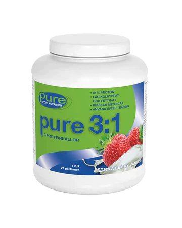 pure 3:1 Strawberry Vanilla (Blandprotein med de tre bästa proteinkällorna)