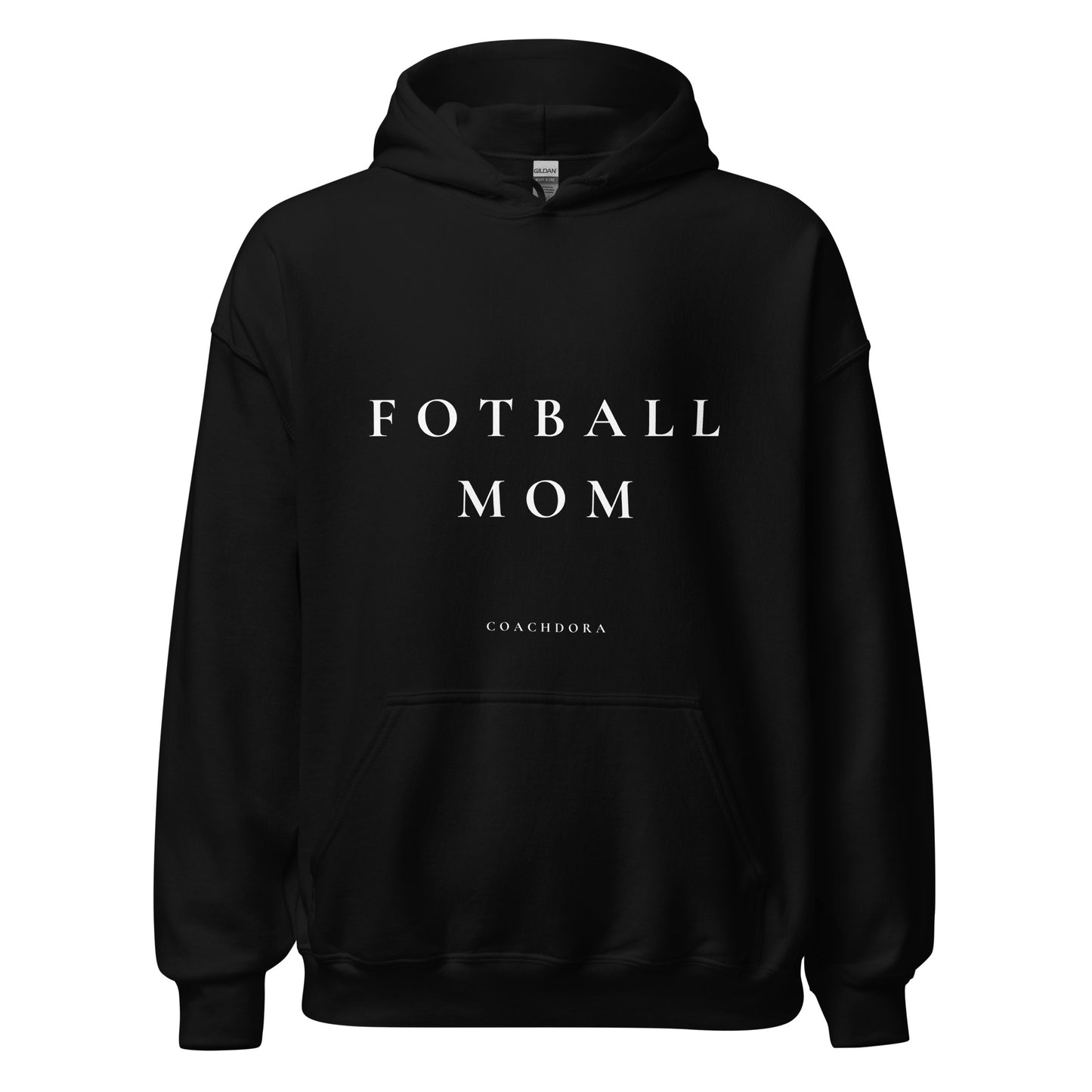 FOTBALL MOM HOODIE SVART MED VIT