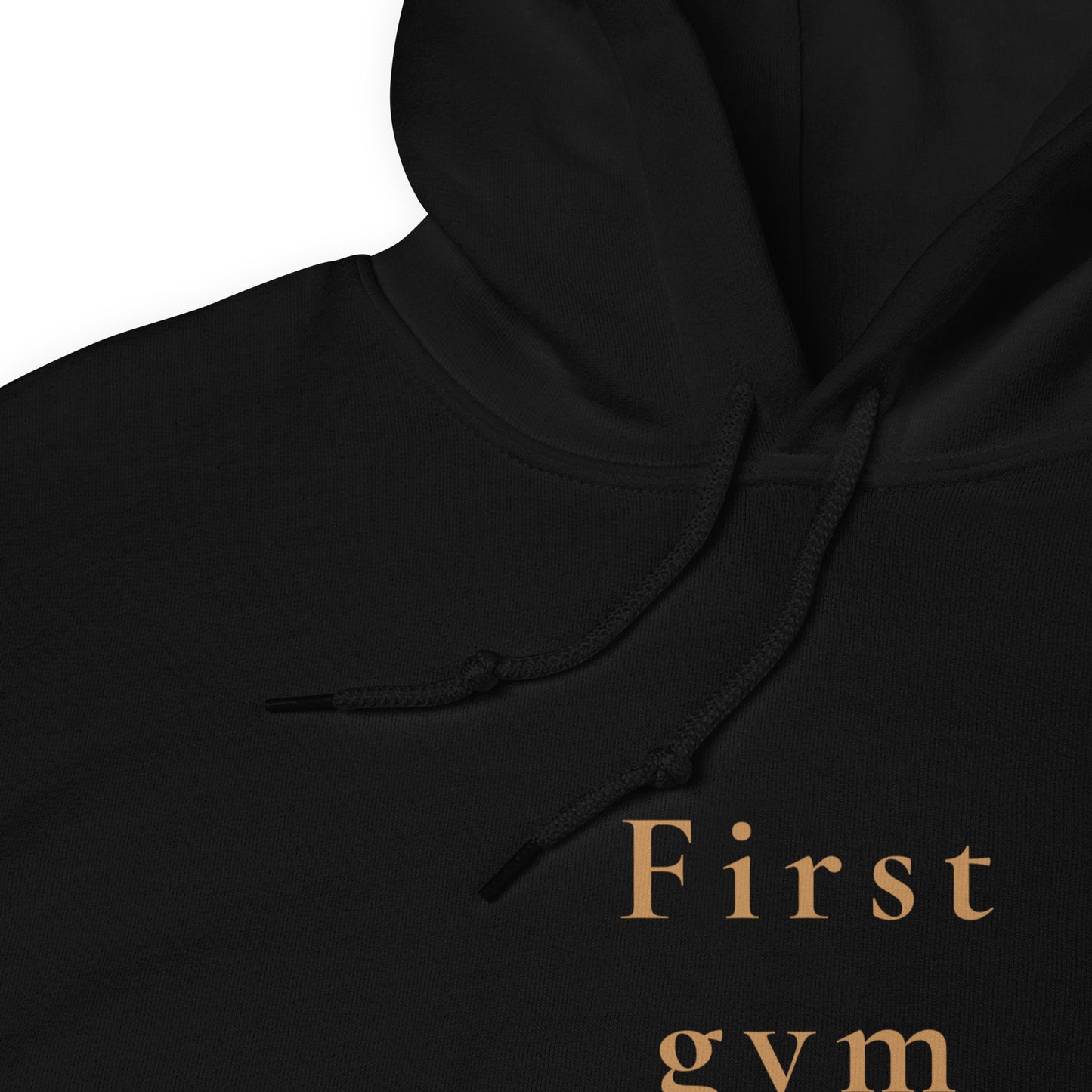 FIRST GYM THEN WINE HOODIE SVART MED GULD