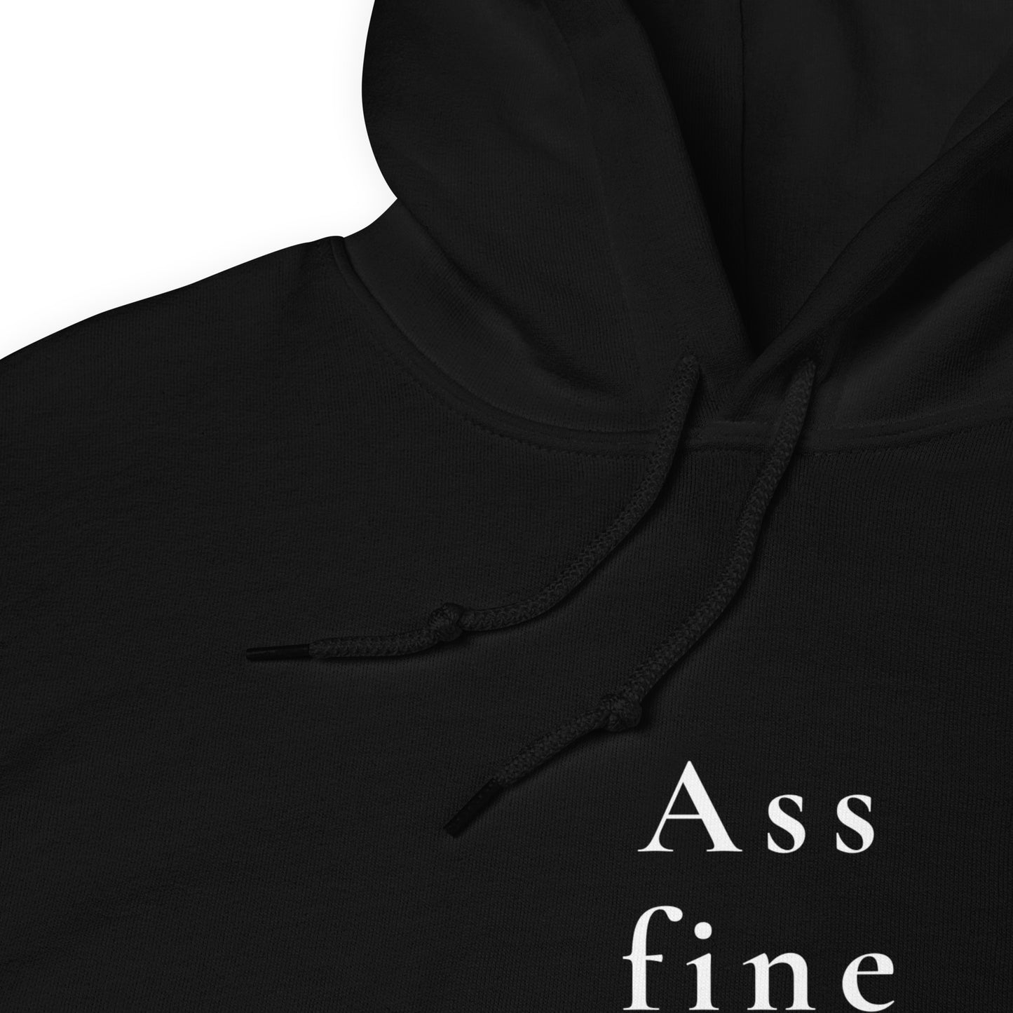 ASS FINE AS WINE HOODIE SVART MED VIT